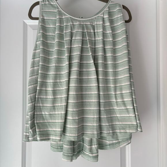 easel Tops - easel Mint & White Striped Sleeveless Swing Top
